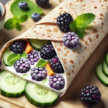 Wrap Fraîcheur aux Mûres et Concombre