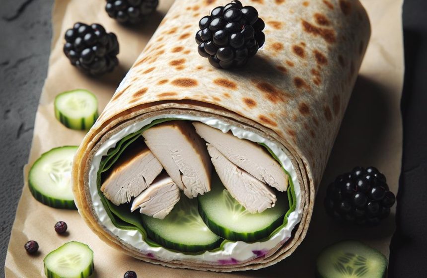 Wrap Fraîcheur au Poulet et Mûres