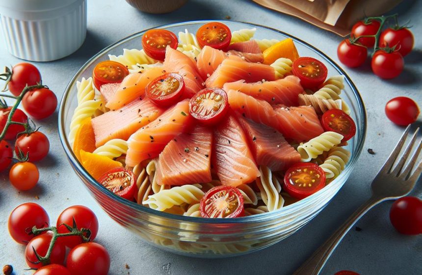 Salade de Pâtes au Saumon Fumé et Tomates Cerises