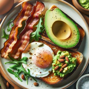 Assiette Équilibrée au Bacon Végétal et Avocat