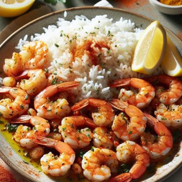 Crevettes Épicées avec Riz Blanc