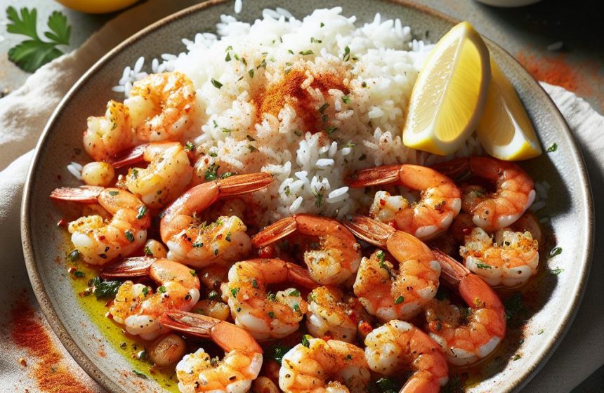 Crevettes Épicées avec Riz Blanc