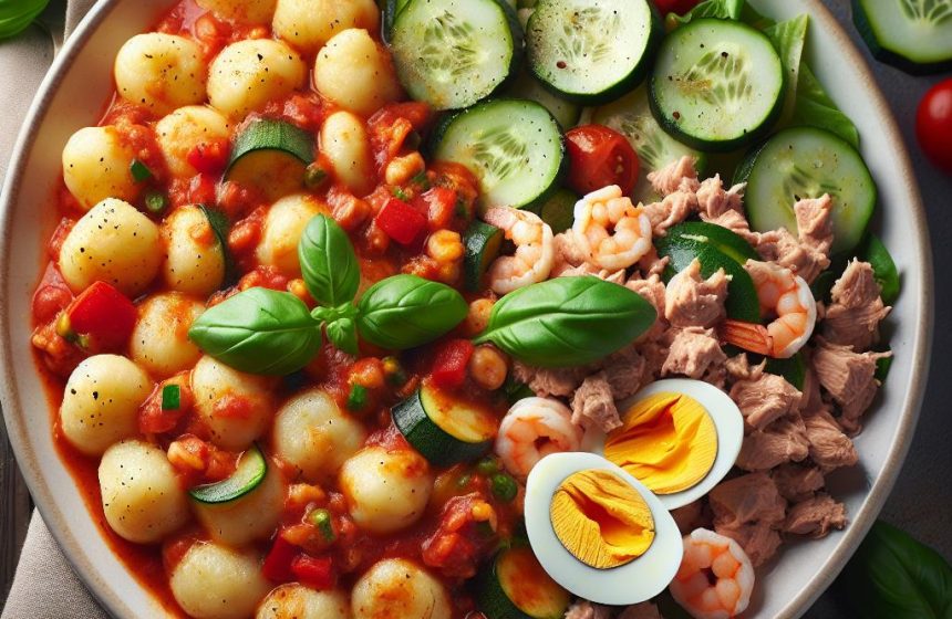 Délice Méditerranéen: Gnocchis et Salade de la Mer