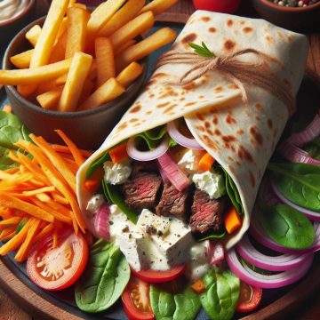 Wrap de Bœuf au Chèvre Fondant et Légumes Croquants