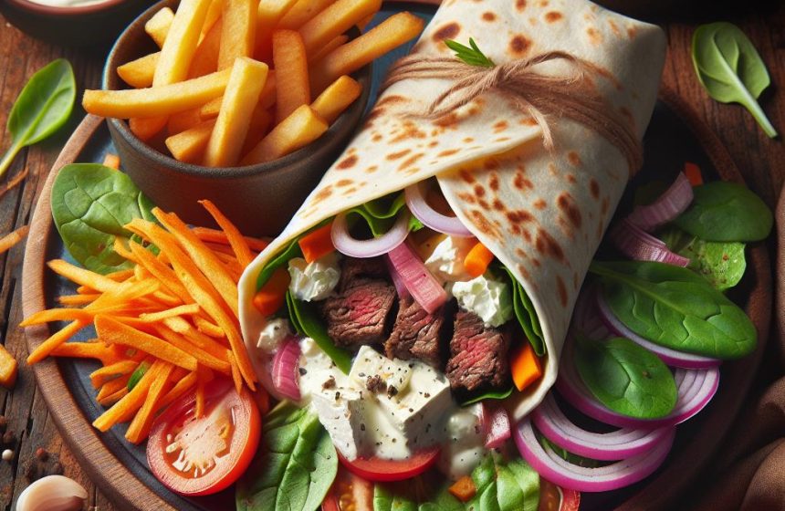 Wrap de Bœuf au Chèvre Fondant et Légumes Croquants