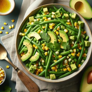 Salade de Haricots Plats et Avocat à la Vinaigrette de Cidre