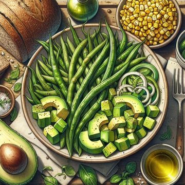 Salade de Haricots Plats et Avocat au Pain Complet