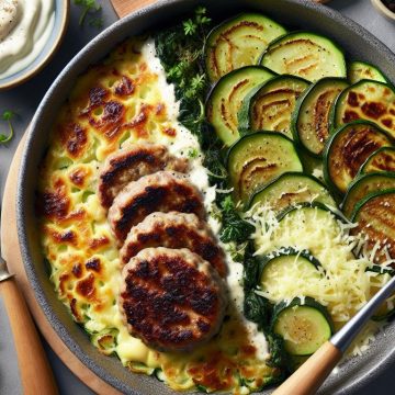 Boudin Blanc avec Gratin de Courgettes et Skyr