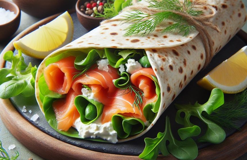 Wrap Délicieux au Saumon Fumé et Fromage à la Crème