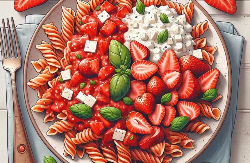 Pâtes à la Tomate Crémeuses au Skyr et Fraises