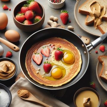Omelette Gourmande aux Saveurs de Fraise et Beurre de Cacahuètes