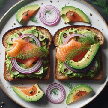 Tartines Gourmandes au Saumon, Avocat et Oignons Rouges