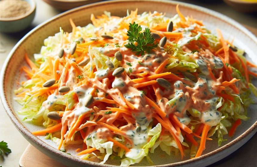 Salade de Carottes et Chou avec une Sauce Crémeuse