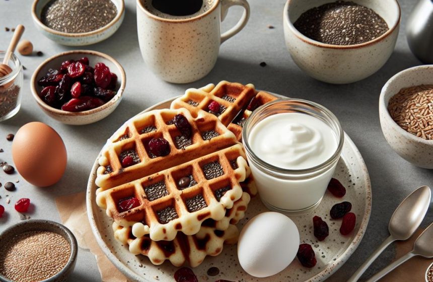 Gaufres Nutritives aux Graines de Chia et Cranberries