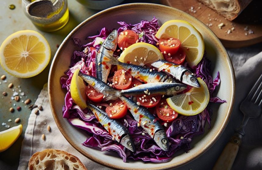 Salade de Chou Rouge aux Sardines et Skyr Citronné