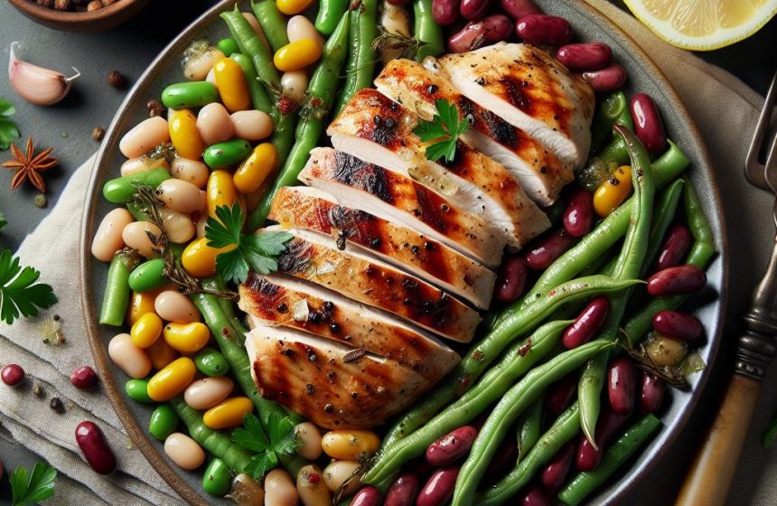 Délice de Poulet Grillé aux Haricots Bicolores