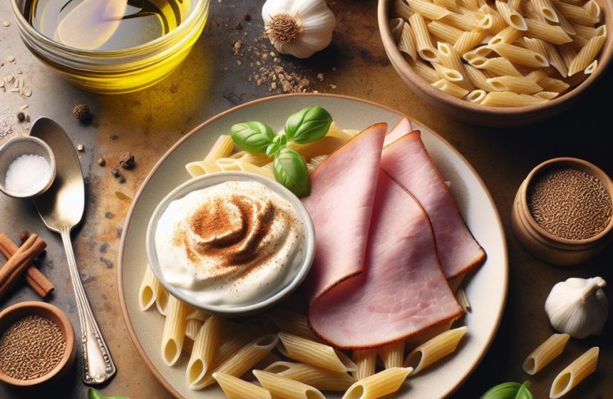 Pâtes au Jambon et Yaourt Grec à la Cannelle