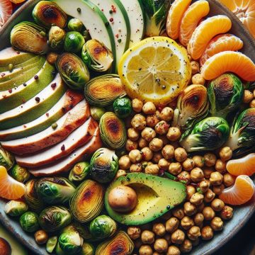 Délice de Poulet Rôti aux Choux de Bruxelles et Pois Chiches