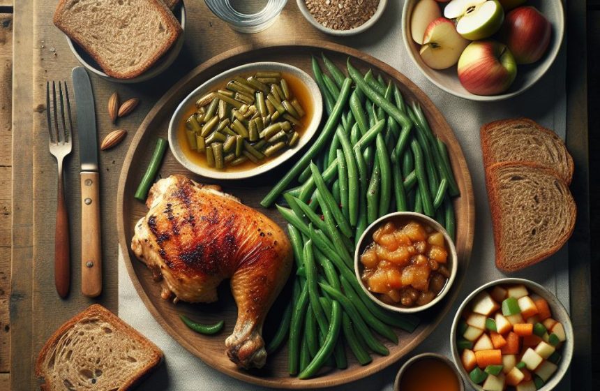 Cuisse de Poulet Rôti et Haricots Verts Gourmands