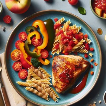 Cuisse de Poulet aux Poivrons et Coulis de Tomate