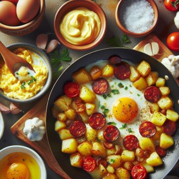 Œufs Brouillés Gourmands aux Pommes de Terre et Chorizo