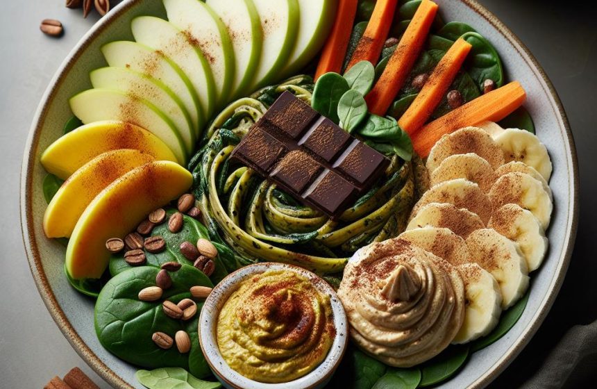 Pâtes aux Épinards et Douceur Fruité-Chocolatée