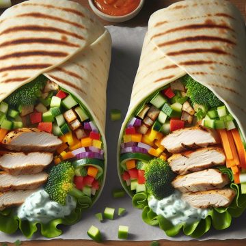 Wrap Poulet et Légumes Croquants à la Sauce Tzatziki Harissa