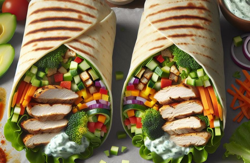 Wrap Poulet et Légumes Croquants à la Sauce Tzatziki Harissa