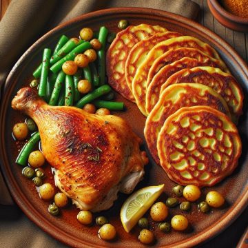 Poulet Rôti avec Galettes de Pommes de Terre