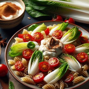 Endives et Tomates Cerises Poêlées avec Pâtes et Yaourt à la Cannelle