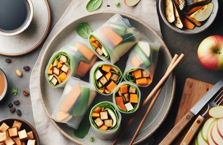 Rouleaux de Printemps au Tofu Fumé et Légumes Rôtis