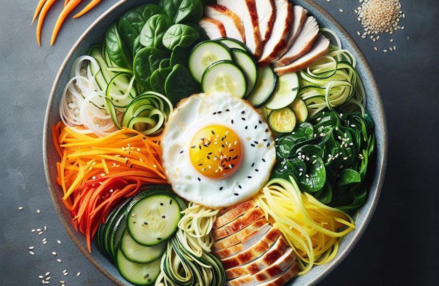 Bol de Bibimbap Coloré et Équilibré