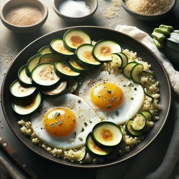 Œufs au Plat Gourmands sur Lit de Courgettes et Quinoa