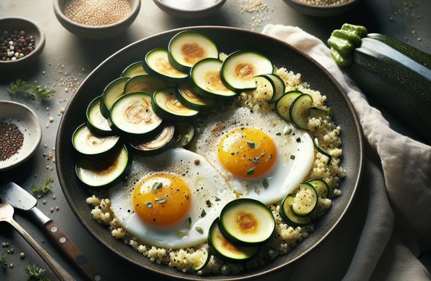 Œufs au Plat Gourmands sur Lit de Courgettes et Quinoa