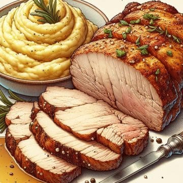 Rôti de Porc avec Purée Maison