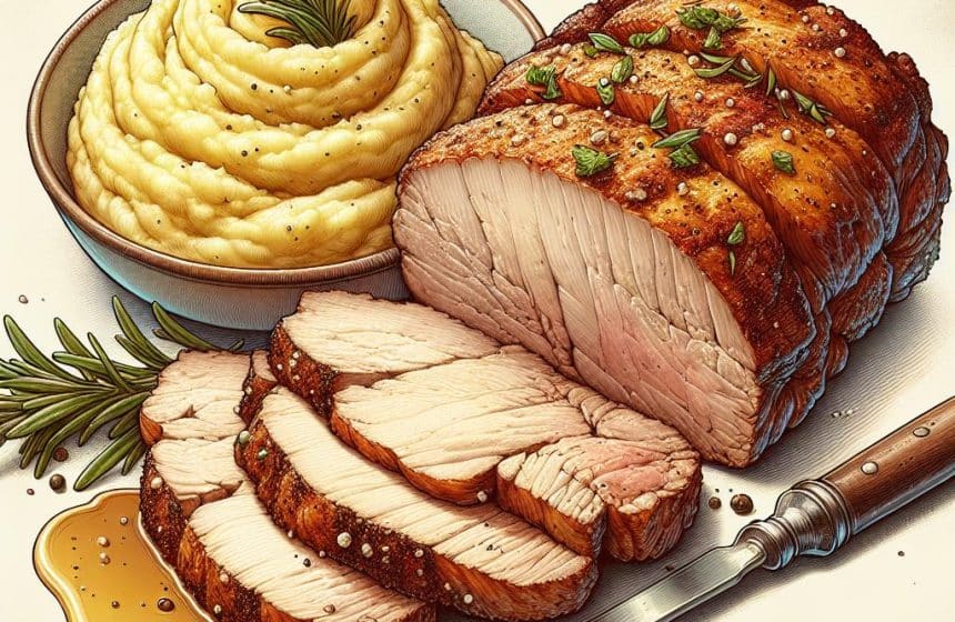 Rôti de Porc avec Purée Maison