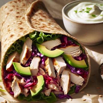 Wrap de Poulet et Chou Rouge Croquant