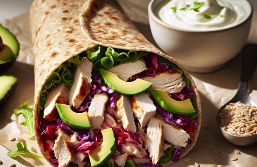 Wrap de Poulet et Chou Rouge Croquant