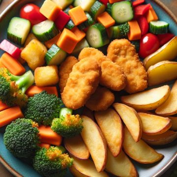 Nuggets de Poulet et Légumes Colorés