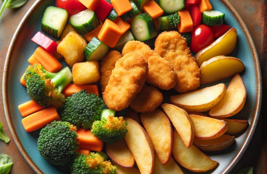 Nuggets de Poulet et Légumes Colorés