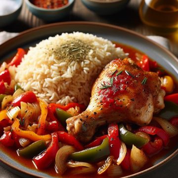 Cuisse de Poulet aux Poivrons et Riz Basmati