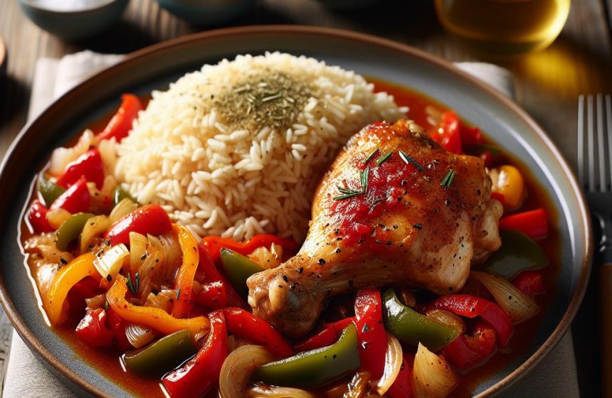 Cuisse de Poulet aux Poivrons et Riz Basmati
