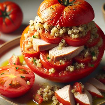 Tomates Farcies au Quinoa et Escalope de Dinde