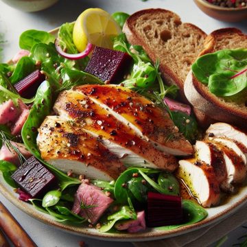 Poulet Rôti et Salade Verte Gourmande
