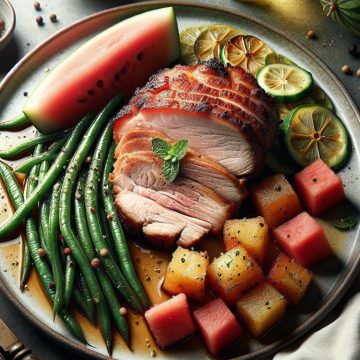 Délice de Porc et Haricots Verts à la Fraîcheur de Pastèque