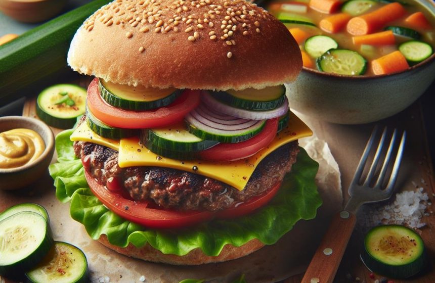 Burger Maison Gourmand et Soupe de Légumes Réconfortante