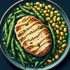 Escalope de Poulet à la Sauce Crémeuse avec Haricots Verts et Jaunes