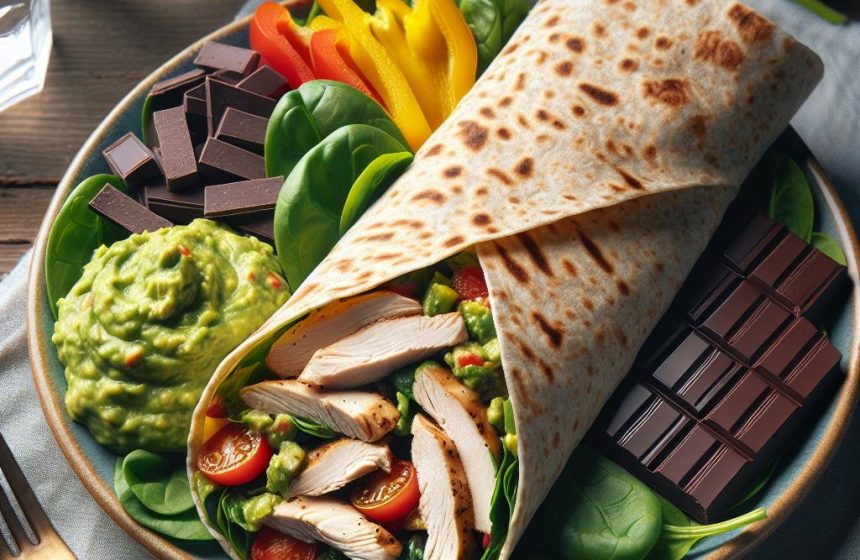 Wrap de Poulet au Guacamole et Chocolat Noir