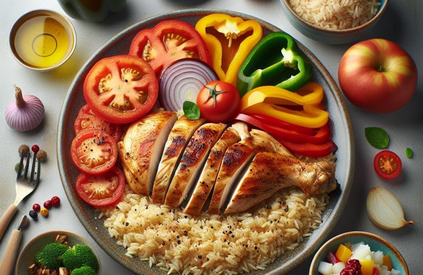 Poulet Basquaise Gourmand avec Riz et Dessert Fruité