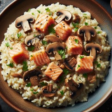 Risotto aux Champignons et Saumon